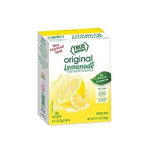 TRUE LEMON Original Lemonade Drink Mix (30 Packets) | Made from Real Lemon | No Preservatives, No Artificial Sweeteners  Free Shipping w/Amazon Prime or Orders Over $35- $8.12
